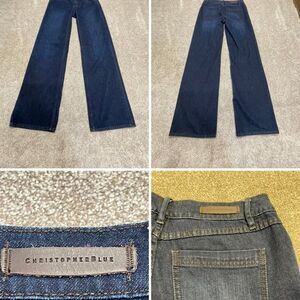 Christopher denim womens wide leg  jean sz 4 low rise blue jeans soft denim Y2K